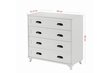 Andifli Kommode 90x86 cm - Hvid - Opbevaring - Opbevaringsmøbler - Kommode - Entrékommode