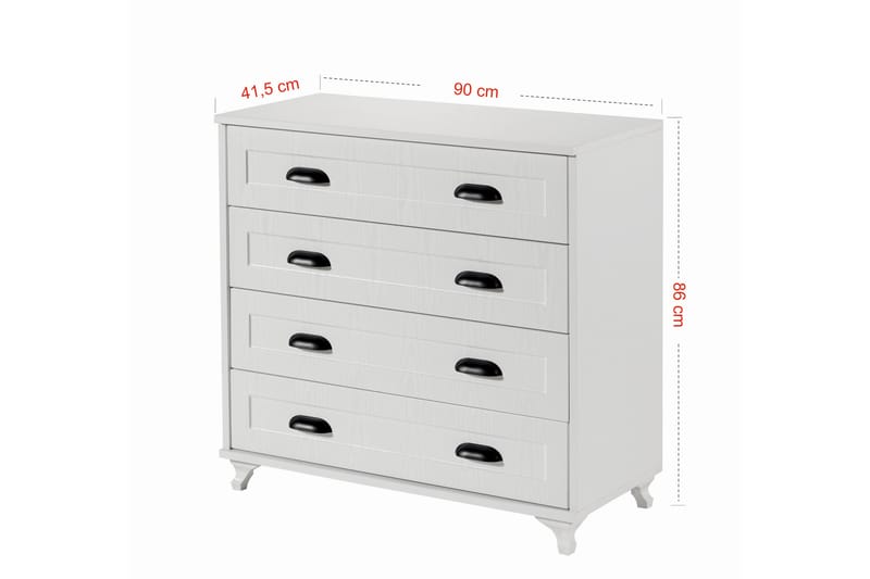 Andifli Kommode 90x86 cm - Hvid - Opbevaring - Opbevaringsmøbler - Kommode - Entrékommode