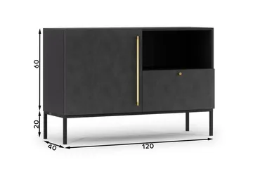 Anjal Kommode 120 cm - Sort - Opbevaring - Opbevaringsmøbler - Kommode