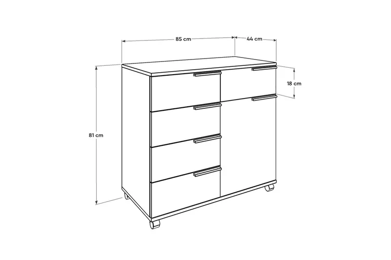 Byrå Vit högglans - Opbevaring - Opbevaringsmøbler - Kommode - Arkivskabe