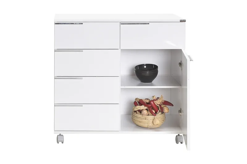 Byrå Vit högglans - Opbevaring - Opbevaringsmøbler - Kommode - Arkivskabe