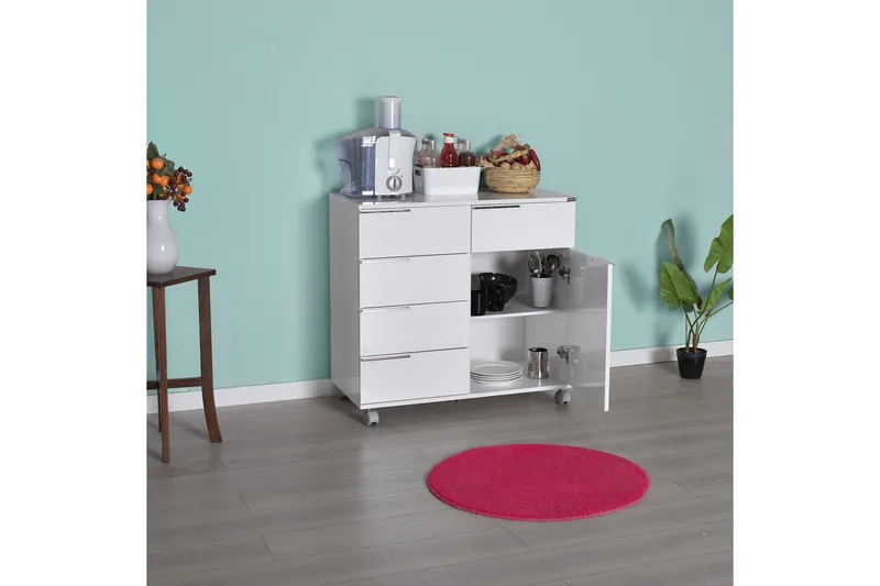 Byrå Vit högglans - Opbevaring - Opbevaringsmøbler - Kommode - Arkivskabe