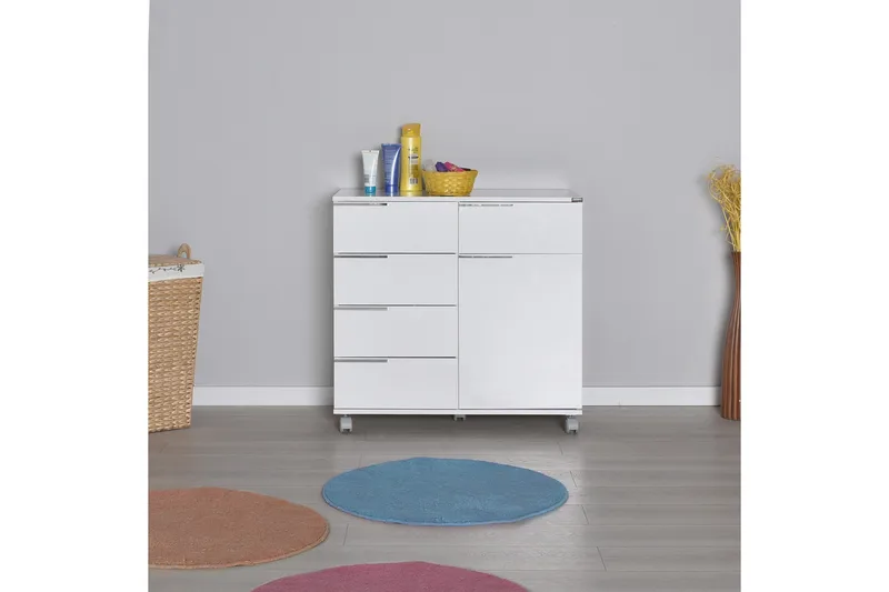 Byrå Vit högglans - Opbevaring - Opbevaringsmøbler - Kommode - Arkivskabe