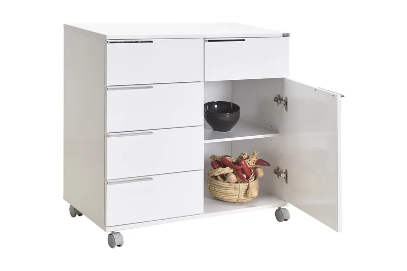 Byrå Vit högglans - Opbevaring - Opbevaringsmøbler - Kommode - Arkivskabe