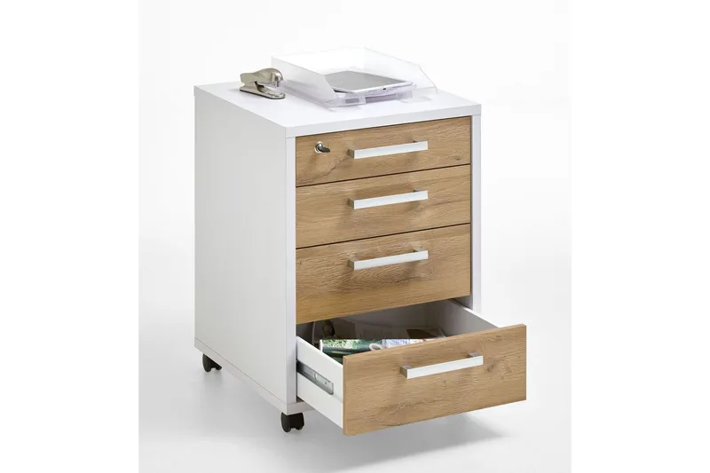 Calvia Arkivskab 48 cm - Hvid/Eg - Opbevaring - Opbevaringsmøbler - Kommode - Arkivskabe