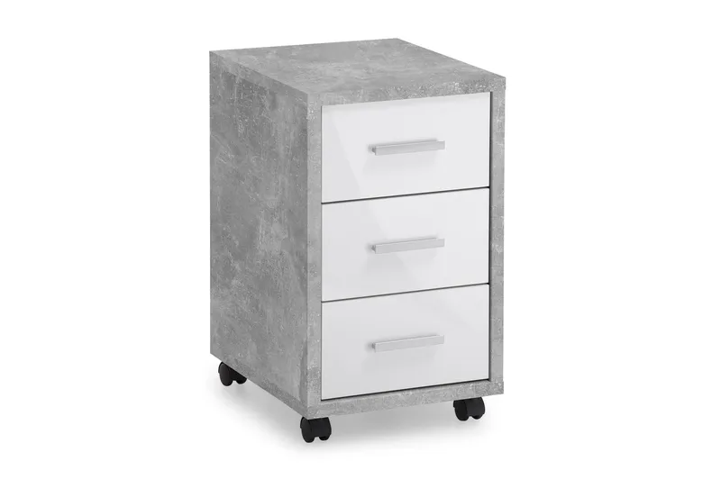 Diego Arkivskab 35 cm, Hvid/Beton