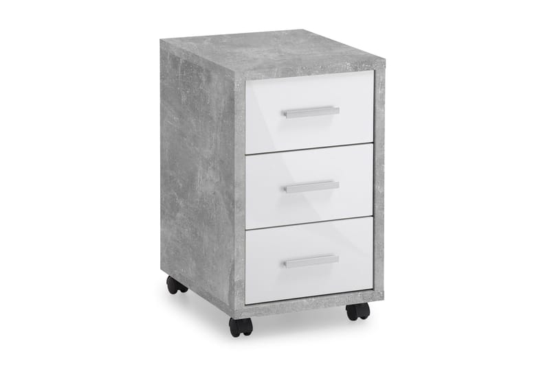 Diego Arkivskab 35 cm, Hvid/Beton