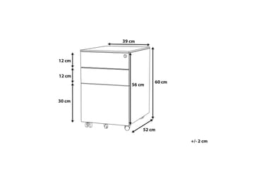 Garum Kontorskab 39x52 cm - Metal/Rød - Opbevaring - Opbevaringsmøbler - Kommode - Arkivskabe
