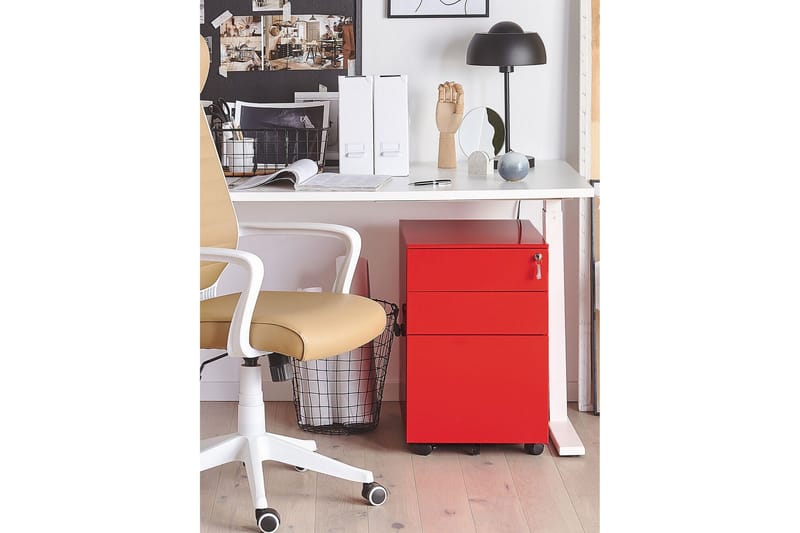 Garum Kontorskab 39x52 cm - Metal/Rød - Opbevaring - Opbevaringsmøbler - Kommode - Arkivskabe