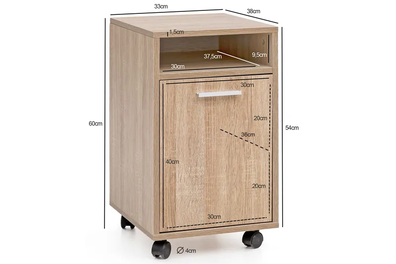 Hennefer Arkivskab 33x38 cm - Træ / natur - Opbevaring - Opbevaringsmøbler - Kommode - Arkivskabe