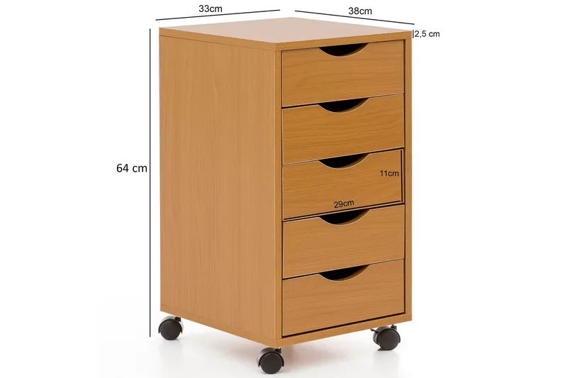 Javarris hurts 33x38 cm - Træ / natur - Opbevaring - Opbevaringsmøbler - Kommode - Arkivskabe