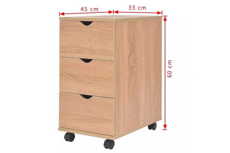 Kommode 33 X 45 X 60 Cm Egetræ - Brun - Opbevaring - Opbevaringsmøbler - Kommode - Arkivskabe