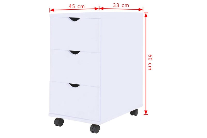 Kommode 33 X 45 X 60 Cm Hvid - Hvid - Opbevaring - Opbevaringsmøbler - Kommode - Arkivskabe
