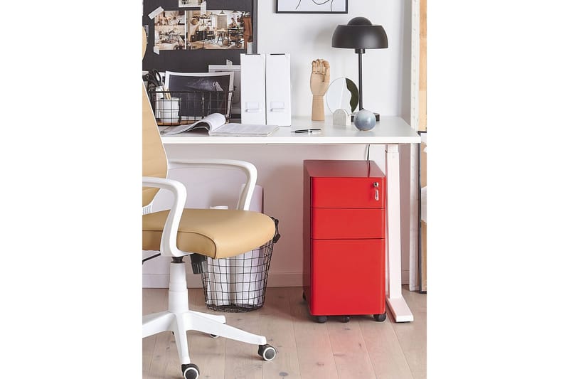 Lubriano Kontorskab 30x50 cm - Metal/Rød - Opbevaring - Opbevaringsmøbler - Kommode - Arkivskabe