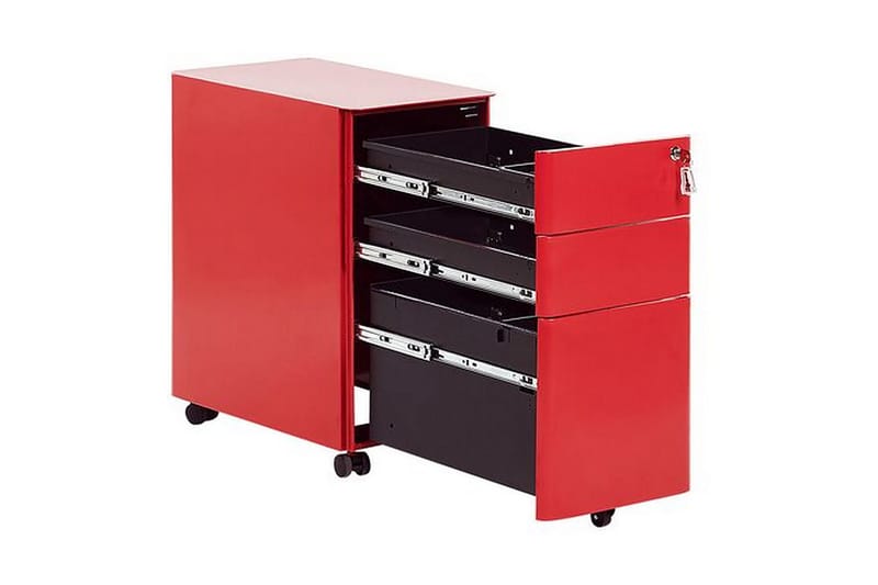 Lubriano Kontorskab 30x50 cm - Metal/Rød - Opbevaring - Opbevaringsmøbler - Kommode - Arkivskabe