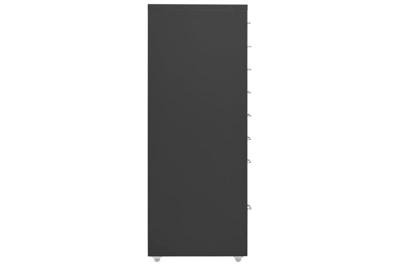 mobilt arkivskab 28x41x109 cm metal antracitgrå - Antracit - Arkivskabe