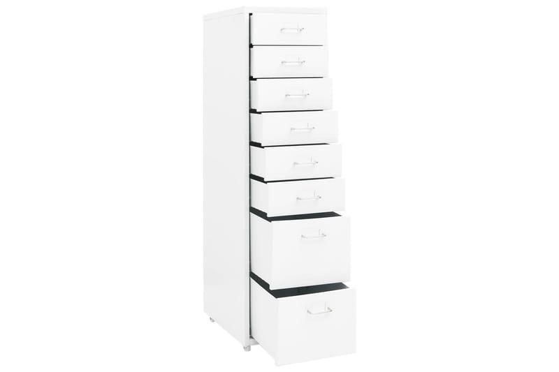 mobilt arkivskab 28x41x109 cm metal hvid - Hvid - Opbevaring - Opbevaringsmøbler - Kommode - Arkivskabe