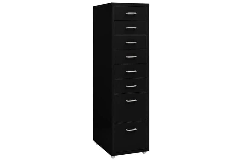 mobilt arkivskab 28x41x109 cm metal sort - Sort - Opbevaring - Opbevaringsmøbler - Kommode - Arkivskabe