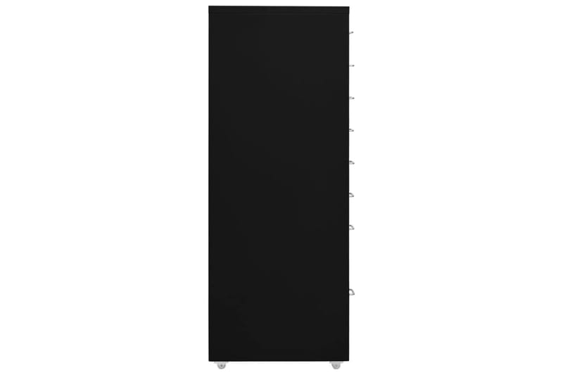 mobilt arkivskab 28x41x109 cm metal sort - Sort - Arkivskabe