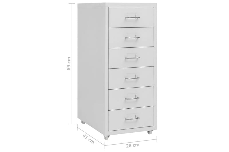 mobilt arkivskab 28x41x69 cm metal grå - Grå - Opbevaring - Opbevaringsmøbler - Kommode - Arkivskabe