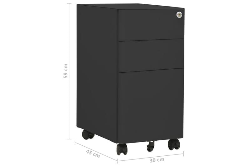 mobilt arkivskab 30x45x59 cm stål antracitgrå - Antracit - Opbevaring - Opbevaringsmøbler - Kommode - Arkivskabe