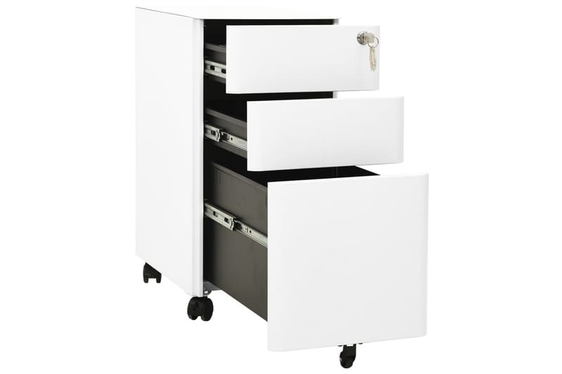 mobilt arkivskab 30x45x59 cm stål hvid - Hvid - Opbevaring - Opbevaringsmøbler - Kommode - Arkivskabe