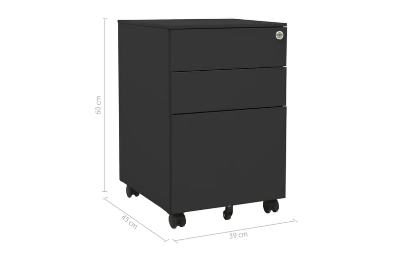 mobilt arkivskab 39x45x60 cm stål antracitgrå - Antracit - Opbevaring - Opbevaringsmøbler - Kommode - Arkivskabe