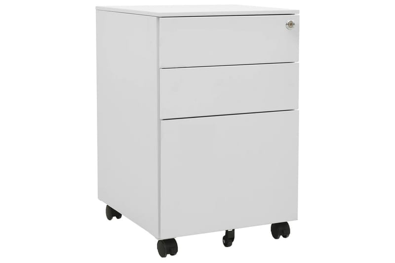 mobilt arkivskab 39x45x60 cm stål lysegrå - Grå - Opbevaring - Opbevaringsmøbler - Kommode - Arkivskabe