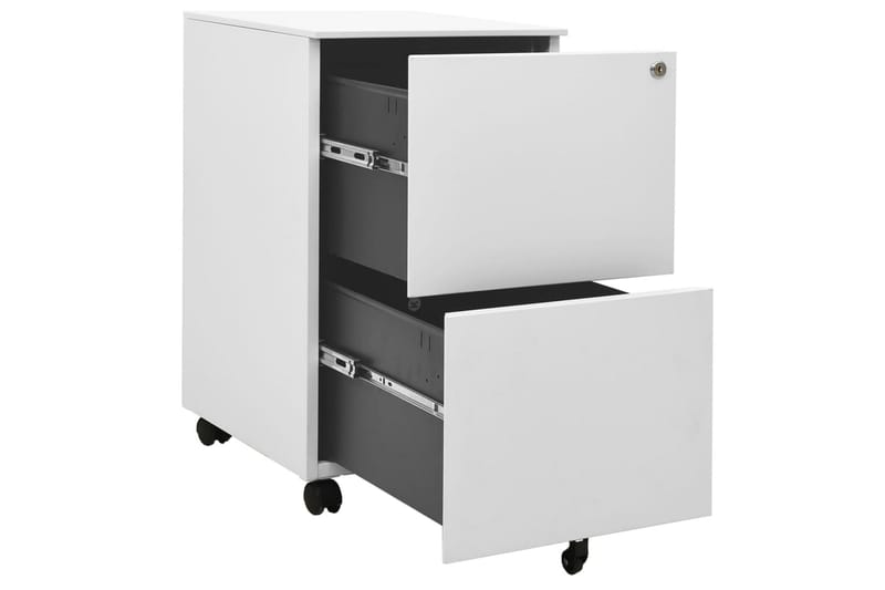 mobilt arkivskab 39x45x67 cm stål lysegrå - Grå - Opbevaring - Opbevaringsmøbler - Kommode - Arkivskabe