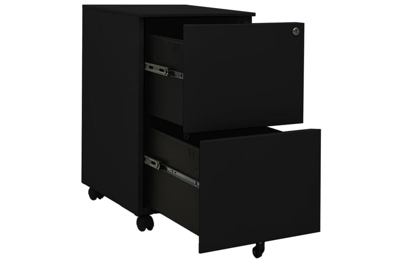 mobilt arkivskab 39x45x67 cm stål sort - Sort - Opbevaring - Opbevaringsmøbler - Kommode - Arkivskabe