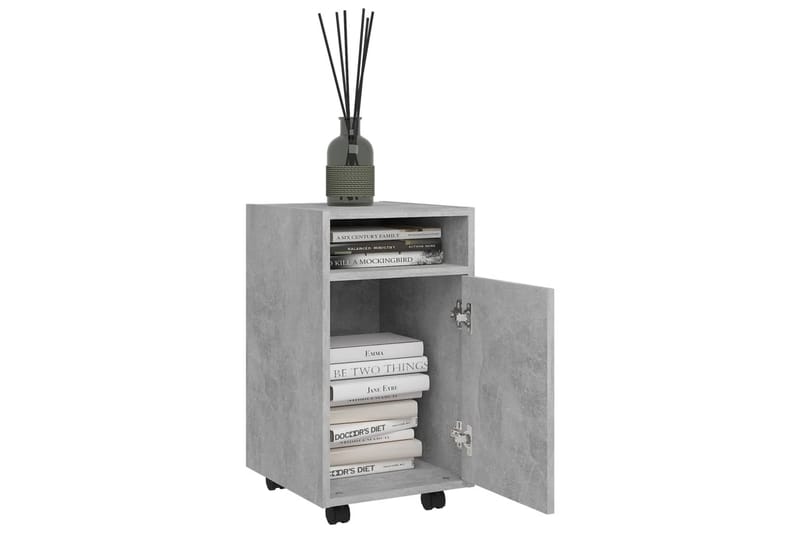 sideskab med hjul 33x38x60 cm spånplade betongrå - Grå - Opbevaring - Opbevaringsmøbler - Kommode - Arkivskabe