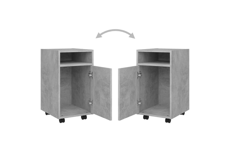 sideskab med hjul 33x38x60 cm spånplade betongrå - Grå - Opbevaring - Opbevaringsmøbler - Kommode - Arkivskabe