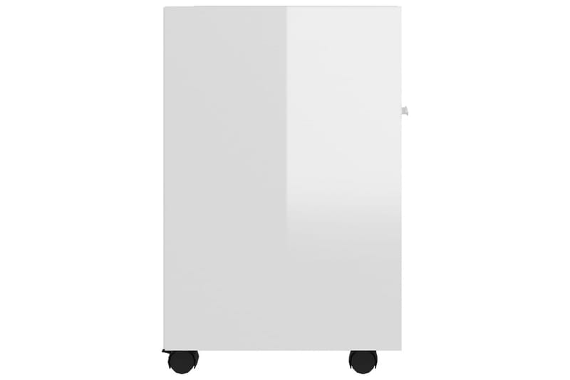 sideskab med hjul 33x38x60 cm spånplade hvid højglans - Hvid - Opbevaring - Opbevaringsmøbler - Kommode - Arkivskabe