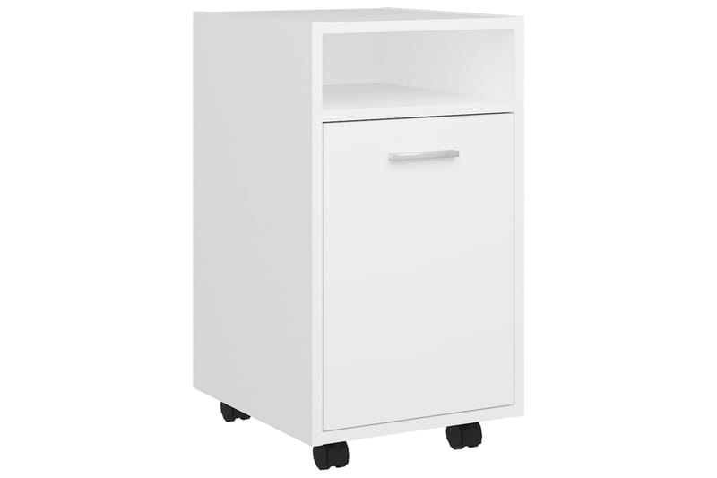 sideskab med hjul 33x38x60 cm spånplade hvid - Hvid - Opbevaring - Opbevaringsmøbler - Kommode - Arkivskabe