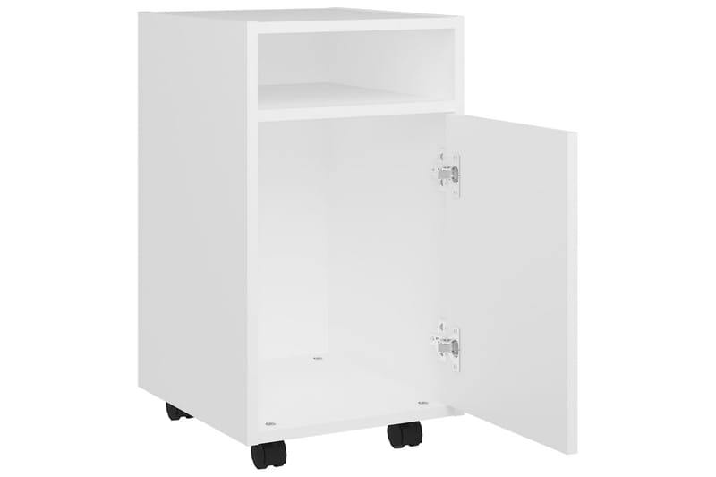 sideskab med hjul 33x38x60 cm spånplade hvid - Hvid - Opbevaring - Opbevaringsmøbler - Kommode - Arkivskabe