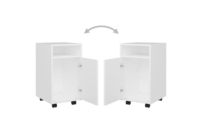 sideskab med hjul 33x38x60 cm spånplade hvid - Hvid - Opbevaring - Opbevaringsmøbler - Kommode - Arkivskabe