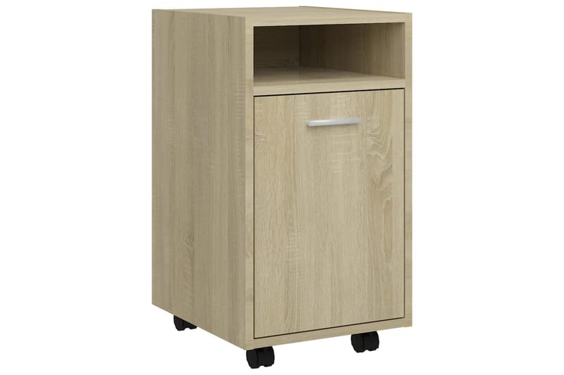 sideskab med hjul 33x38x60 cm spånplade sonoma-eg - Brun - Opbevaring - Opbevaringsmøbler - Kommode - Arkivskabe