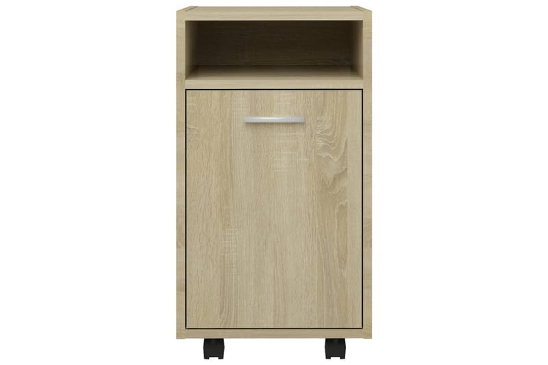 sideskab med hjul 33x38x60 cm spånplade sonoma-eg - Brun - Opbevaring - Opbevaringsmøbler - Kommode - Arkivskabe