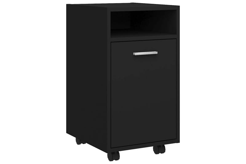 sideskab med hjul 33x38x60 cm spånplade sort - Sort - Opbevaring - Opbevaringsmøbler - Kommode - Arkivskabe
