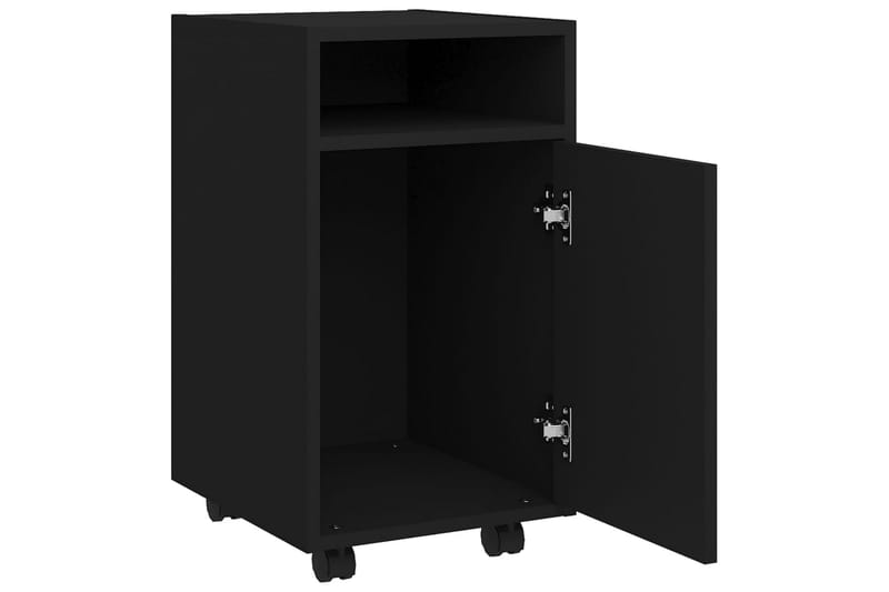 sideskab med hjul 33x38x60 cm spånplade sort - Sort - Opbevaring - Opbevaringsmøbler - Kommode - Arkivskabe