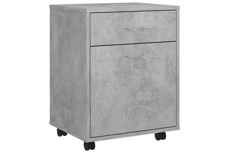 skab med hjul 45x38x54 cm spånplade betongrå - Grå - Opbevaring - Opbevaringsmøbler - Kommode - Arkivskabe