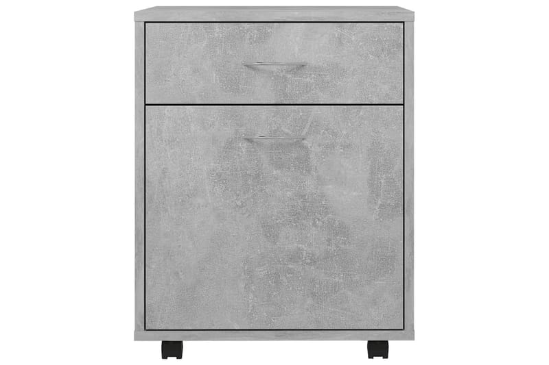 skab med hjul 45x38x54 cm spånplade betongrå - Grå - Opbevaring - Opbevaringsmøbler - Kommode - Arkivskabe