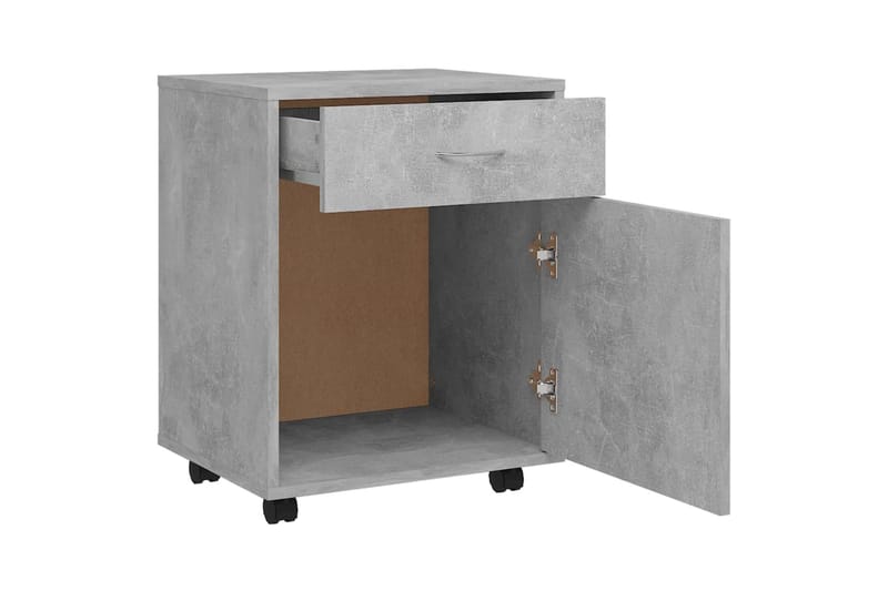 skab med hjul 45x38x54 cm spånplade betongrå - Grå - Opbevaring - Opbevaringsmøbler - Kommode - Arkivskabe
