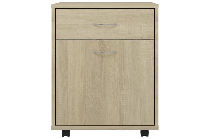 skab med hjul 45x38x54 cm spånplade sonoma-eg - Brun - Opbevaring - Opbevaringsmøbler - Kommode - Arkivskabe