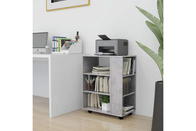 skab med hjul 60x35x75 cm spånplade betongrå - Grå - Opbevaring - Opbevaringsmøbler - Kommode - Arkivskabe