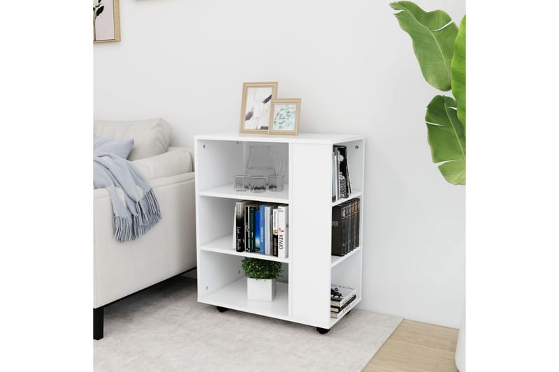 skab med hjul 60x35x75 cm spånplade hvid - Hvid - Opbevaring - Opbevaringsmøbler - Kommode - Arkivskabe