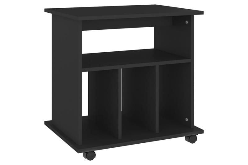 skab med hjul 60x45x60 cm spånplade sort - Sort - Opbevaring - Opbevaringsmøbler - Kommode - Arkivskabe