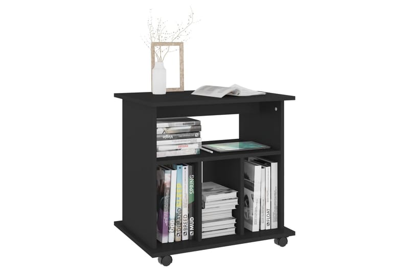 skab med hjul 60x45x60 cm spånplade sort - Sort - Opbevaring - Opbevaringsmøbler - Kommode - Arkivskabe