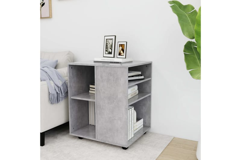 skab med hjul 60x53x72 cm spånplade betongrå - Grå - Opbevaring - Opbevaringsmøbler - Kommode - Arkivskabe