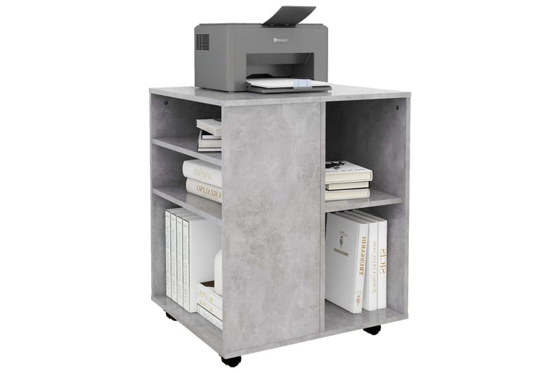 skab med hjul 60x53x72 cm spånplade betongrå - Grå - Opbevaring - Opbevaringsmøbler - Kommode - Arkivskabe
